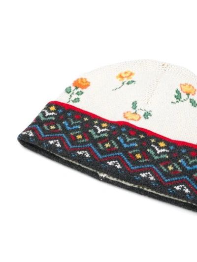 Shop Alanui Embroidered Beanie Hat In White