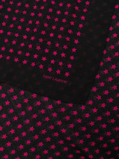 Shop Saint Laurent Star Print Scarf In 1072 Black/pink