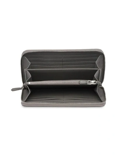 Shop Prada Saffiano Leather Wallet In Grey