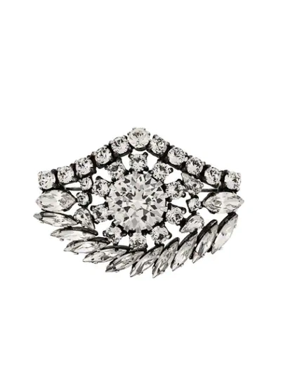 Shop Sonia Rykiel Crystal Embellished Brooch - Metallic