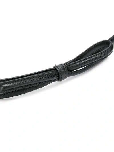 Shop Prada Bow Detail Slim Buckle Belt In F0002