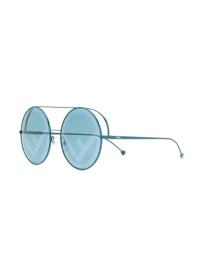 Shop Fendi Runaway Sunglasses In Blue
