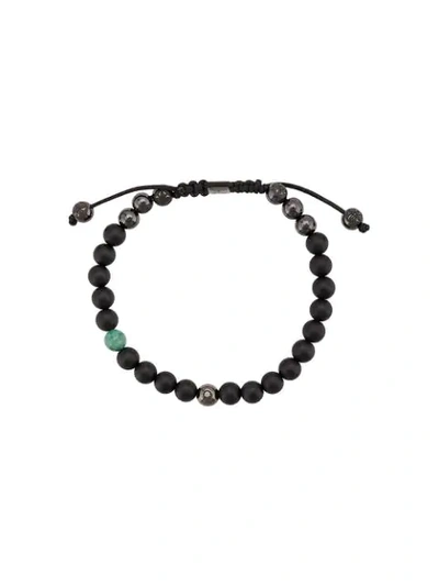 Shop Shamballa Jewels 18kt Black Gold Emerald And Onyx Beaded Bracelet