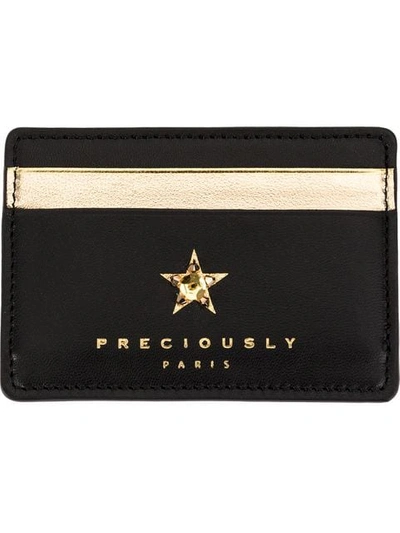 Preciously Star Embellished Cardholder - Black In Black