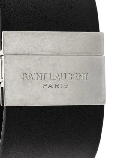 Shop Saint Laurent Id Cuff Bracelet In Black