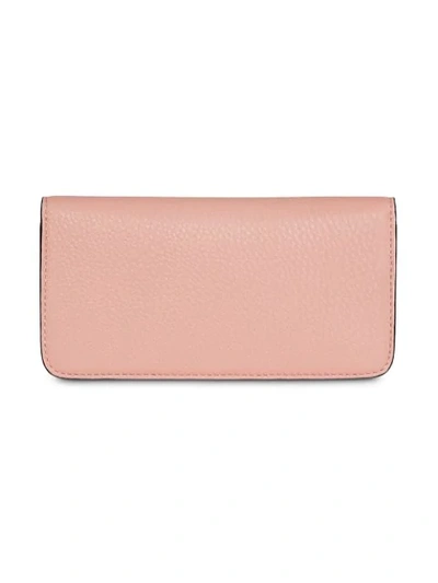 Shop Burberry Leather Phone Wallet In Pink