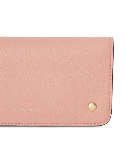 Shop Burberry Leather Phone Wallet In Pink