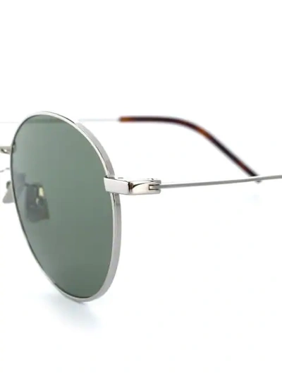 Shop Saint Laurent Round Frame Sunglasses In Metallic