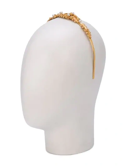 Shop Oscar De La Renta Acorn & Leaf Headband In Gold