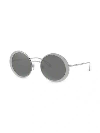 Shop Giorgio Armani Round Frame Sunglasses In Silver