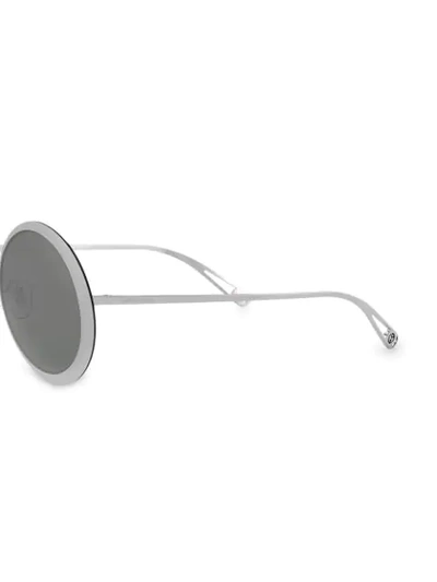 Shop Giorgio Armani Round Frame Sunglasses In Silver