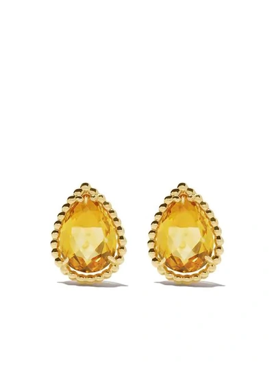 Shop Boucheron 18kt Yellow Gold Serpent Bohème Citrine S Motif Teardrop Stud Earrings In Yg