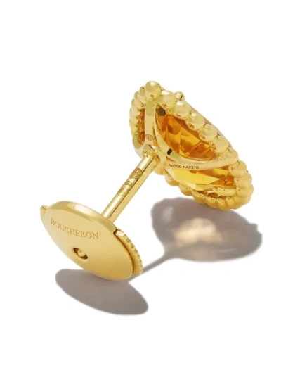 Shop Boucheron 18kt Yellow Gold Serpent Bohème Citrine S Motif Teardrop Stud Earrings In Yg