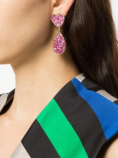 Shop Shourouk Kim Drop Earrings In Pink