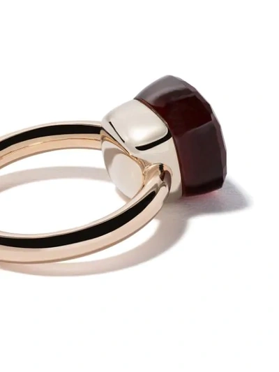 Shop Pomellato 18kt Rose & White Gold Nudo Garnet Ring In Red