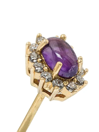 紫晶石铆钉耳环