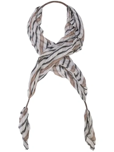 Shop Brunello Cucinelli Printed Scarf - White