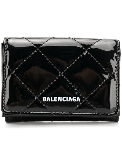 Shop Balenciaga Ville Mini Wallet In Black
