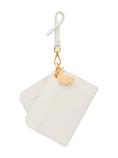 Shop Prada Banana Charm Keychain In White