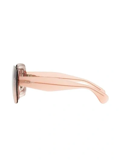 Shop Miu Miu Reveal Glitter Sunglasses In F01e2 Graphite Gray To Pink Gradient Lenses
