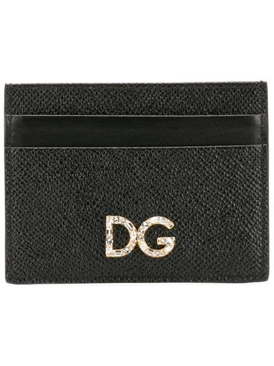 Shop Dolce & Gabbana Logo Plaque Card Case In Black