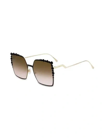 Shop Fendi Oversized Frame Sunglasses In Gold