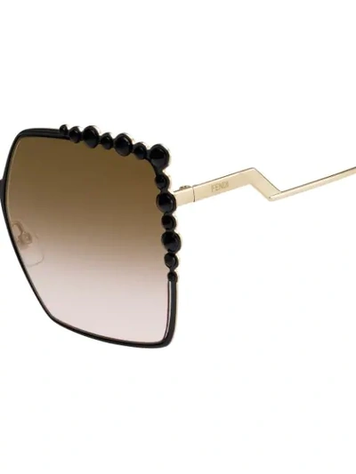 Shop Fendi Oversized Frame Sunglasses In Gold