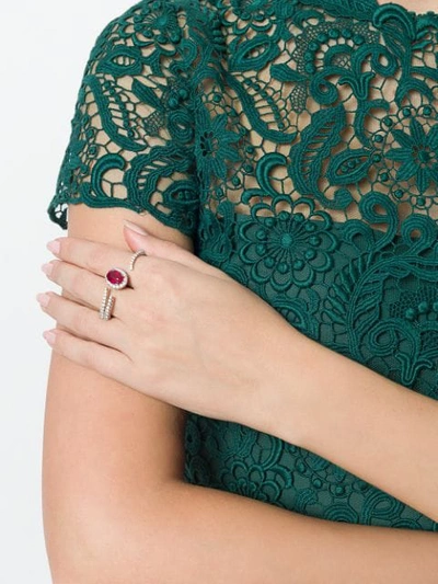 Shop Yeprem 18kt White Gold Ruby And Diamond Ring In Metallic