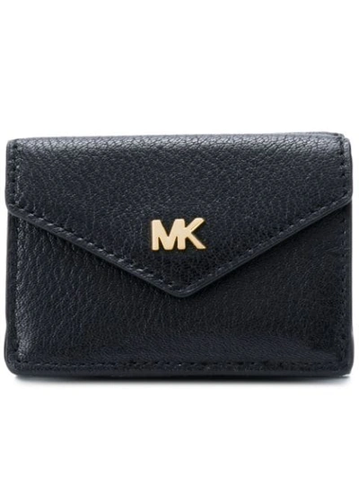 Shop Michael Michael Kors Small Trifold Flap Wallet In Black