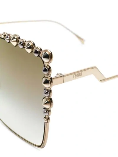 Shop Fendi Can Eye Sunglasses In Metallic