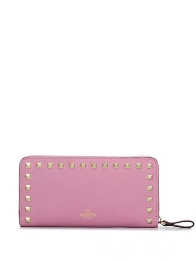 Shop Valentino Garavani Rockstud Continental Wallet In Pink