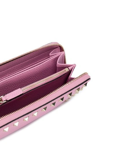 Shop Valentino Garavani Rockstud Continental Wallet In Pink