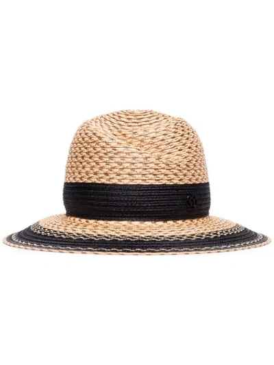 Shop Maison Michel Virginie Woven Straw Hat In Neutrals