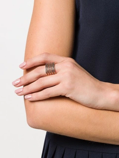 Shop Shaun Leane Quill Black Spinel Ring In Gold