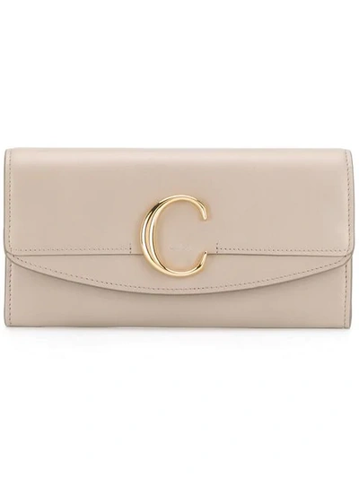 Shop Chloé C Wallet In Neutrals