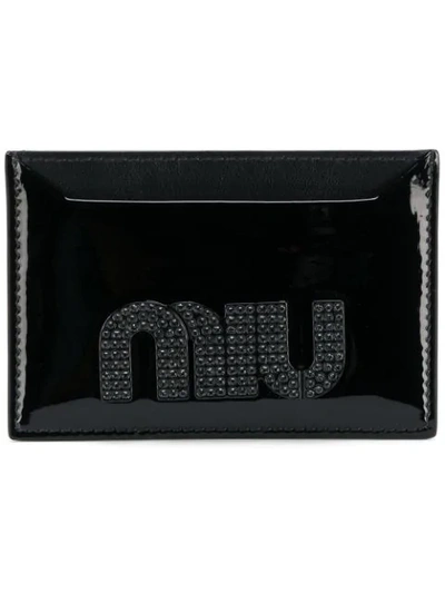 Shop Miu Miu Logo Plaque Cardholder - Black