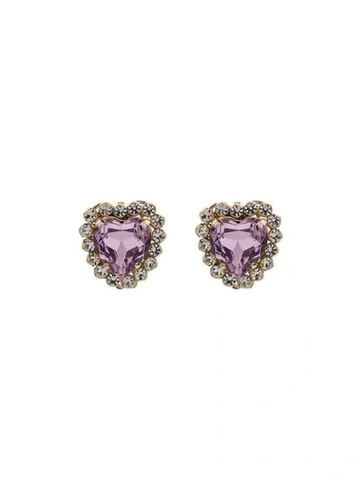 Shop Anton Heunis Pink Heart Crystal Earrings