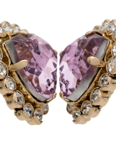 Shop Anton Heunis Pink Heart Crystal Earrings