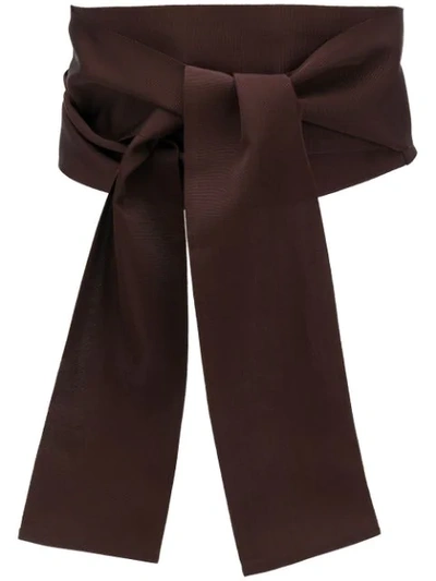 Shop Sara Roka Velvet Obi Belt In Brown