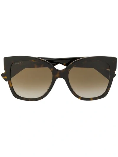 Gucci Tortoiseshell Square-frame Sunglasses In Brown