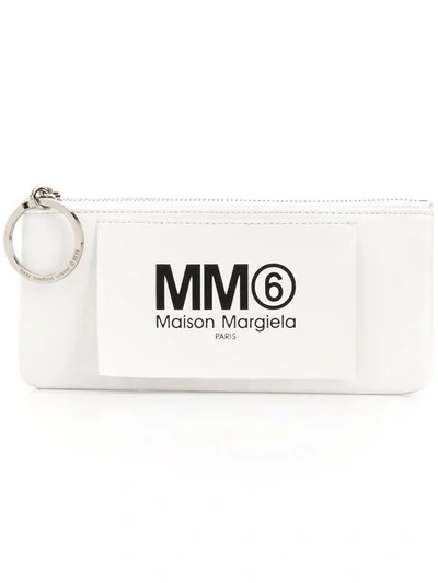 Shop Mm6 Maison Margiela Logo Patch Purse In White