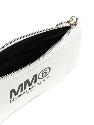 Shop Mm6 Maison Margiela Logo Patch Purse In White