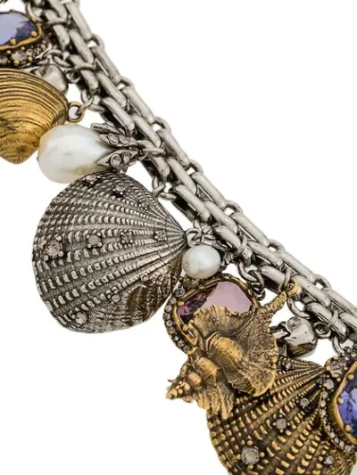 Shop Alexander Mcqueen Shells Bracelet In Metallic
