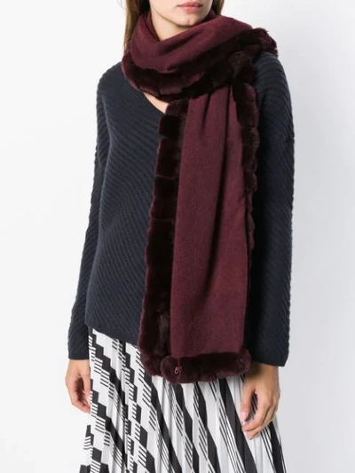 Shop N•peal Fur Trimmed Scarf In Red