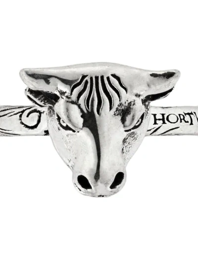 Shop Gucci Anger Forest Bull's Head Ring In Silver