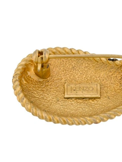Pre-owned Kenzo 1980s Teardrop-shaped Brooch In Gold