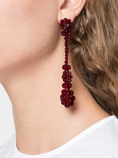 Shop Simone Rocha Floral Cut Teardrop Earrings In Red