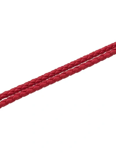 Shop Bottega Veneta Intrecciato Bracelet In Red