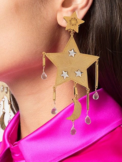 Shop Mercedes Salazar Chandelier Star Earrings In Gold