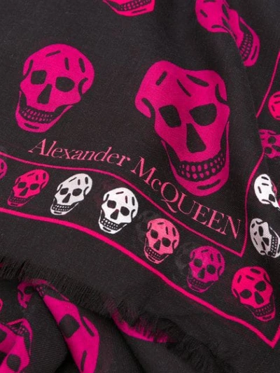 Shop Alexander Mcqueen Skull Print Scarf In 1072 Black